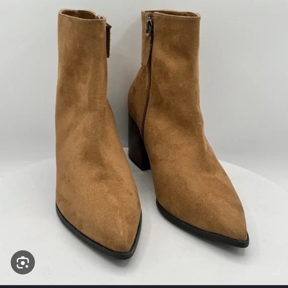 New‎ Linea Paolo Women’s Tan Faux Suede Ankle Booties Size 13 Fall Winter Casual